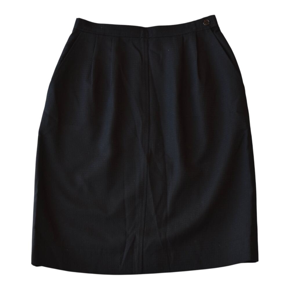 Saks Fifth Avenue Vintage Black Pencil Skirt with Pockets - 26" Waist
